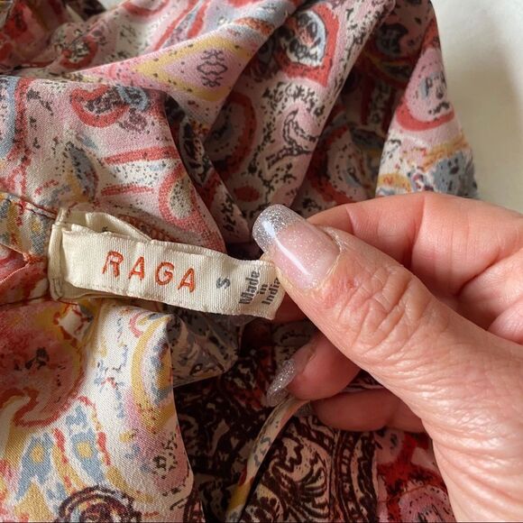 RAGA Anthropologie Boho colorful halter neck long open back Maci dress S - Picture 6 of 8